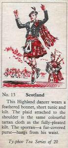 1955 Ty-phoo Tea Costumes of the World #13 Scotland Front