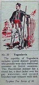 1955 Ty-phoo Tea Costumes of the World #20 Yugoslavia Front