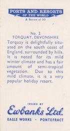 1960 Ewbanks Ports and Resorts of the World #2 Torquay, Devonshire Back