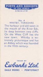 1960 Ewbanks Ports and Resorts of the World #4 Whitby, Yorkshire Back