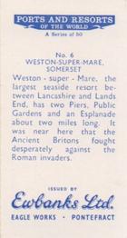 1960 Ewbanks Ports and Resorts of the World #6 Weston-Super-Mare, Somerset Back