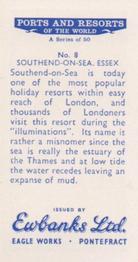 1960 Ewbanks Ports and Resorts of the World #8 Southend-on-Sea, Essex Back
