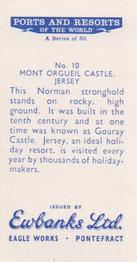 1960 Ewbanks Ports and Resorts of the World #10 Mont Orgueil Castle, Jersey Back