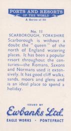 1960 Ewbanks Ports and Resorts of the World #11 Scarborough, Yorkshire Back