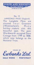 1960 Ewbanks Ports and Resorts of the World #15 Langdale Pikes (England) Back