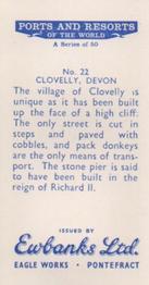 1960 Ewbanks Ports and Resorts of the World #22 Clovelly, Devon Back