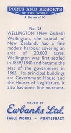 1960 Ewbanks Ports and Resorts of the World #28 Wellington (New Zealand) Back