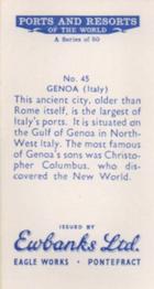 1960 Ewbanks Ports and Resorts of the World #45 Genoa (Italy) Back