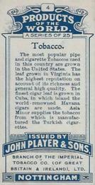 1908 Player's Products of the World #4 Tobacco Back
