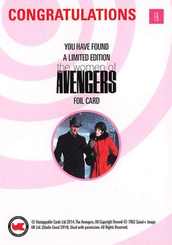 2014 Unstoppable Cards The Women of the Avengers - Gold Foil #F8 Patrick Macnee / Linda Thorson Back
