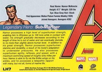 2006 Rittenhouse The Complete Avengers 1963-Present - Legendary Heroes #LH7 Sub-Mariner Back