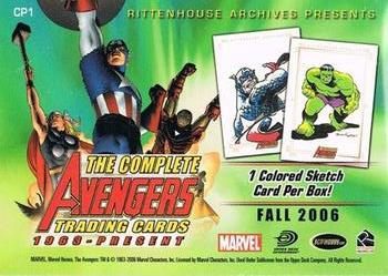 2006 Rittenhouse The Complete Avengers 1963-Present - Promos #CP1 Thor / Captain America / Scarlet Witch / Vision Back
