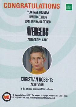 2020 Unstoppable Cards The Complete Avengers Set 2 - Autographs #AVCR1 Christian Roberts Back