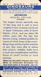 1963 Brooke Bond Dinosaurs (US Blue Backs) #6 Archelon Back