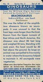 1963 Brooke Bond Dinosaurs (US Blue Backs) #18 Brachiosaurus Back