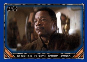 2020 Topps Star Wars: The Mandalorian Season 1 - Blue #3 Checking in with Greef Karga Front