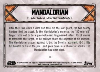 2020 Topps Star Wars: The Mandalorian Season 1 - Blue #11 A Deadly Disagreement Back