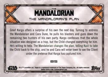2020 Topps Star Wars: The Mandalorian Season 1 - Blue #85 The Mandalorian’s Plan Back