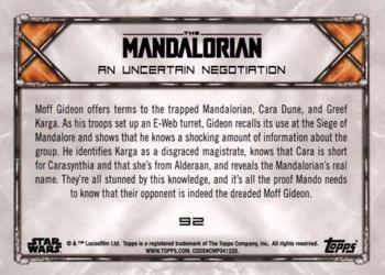 2020 Topps Star Wars: The Mandalorian Season 1 - Purple #92 An Uncertain Negotiation Back