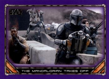 2020 Topps Star Wars: The Mandalorian Season 1 - Purple #99 The Mandalorian Takes off Front