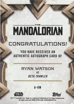 2020 Topps Star Wars: The Mandalorian Season 1 - Autographs #NNO Ryan Watson Back