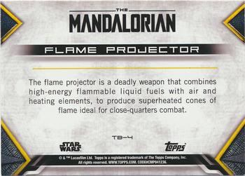 2020 Topps Star Wars: The Mandalorian Season 1 - Tools of the Bounty Hunter #TB-4 Flame Projector Back