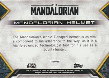 2020 Topps Star Wars: The Mandalorian Season 1 - Tools of the Bounty Hunter #TB-5 Mandalorian Helmet Back