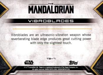 2020 Topps Star Wars: The Mandalorian Season 1 - Tools of the Bounty Hunter #TB-7 Vibroblades Back