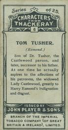 1913 Player's Characters from Thackeray #6 Tom Tusher Back