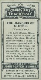 1913 Player's Characters from Thackeray #10 The Marquis of Steyne Back