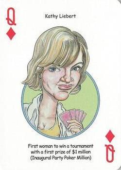 2005 Hero Decks Poker Heroes Playing Cards #Q♦ Kathy Liebert Front