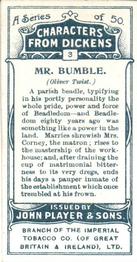1923 Player's Characters from Dickens #3 Mr. Bumble Back