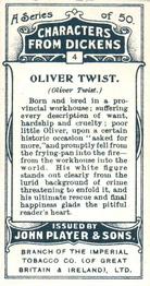 1923 Player's Characters from Dickens #4 Oliver Twist Back
