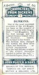 1923 Player's Characters from Dickens #5 Dumkins Back