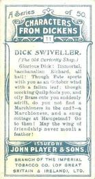 1923 Player's Characters from Dickens #11 Dick Swiveller Back