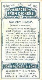 1923 Player's Characters from Dickens #24 Sairey Gamp Back