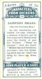 1923 Player's Characters from Dickens #29 Sampson Brass Back