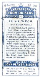 1923 Player's Characters from Dickens #32 Silas Wegg Back
