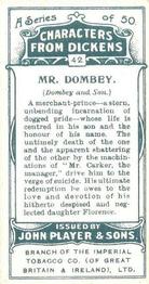 1923 Player's Characters from Dickens #42 Mr. Dombey Back