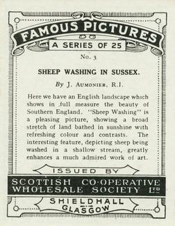 1924 Scottish Co-operative Wholesale Society (S.C.W.S.) Famous Pictures #3 Sheep Washing in Sussex Back