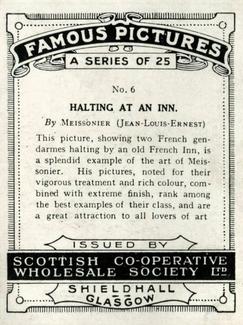 1924 Scottish Co-operative Wholesale Society (S.C.W.S.) Famous Pictures #6 Halting at an Inn Back