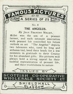 1924 Scottish Co-operative Wholesale Society (S.C.W.S.) Famous Pictures #8 The Angelus Back