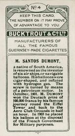 1924 Bucktrout Inventors #4 Alberto Santos-Dumont Back