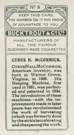 1924 Bucktrout Inventors #5 Cyrus H. McCormick Back
