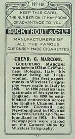 1924 Bucktrout Inventors #18 Guglielmo Marconi Back