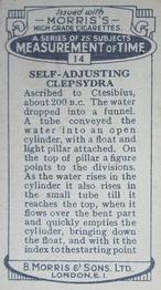 1924 Morris's Measurement of Time #14 Self-Adjusting Clepsydra Back