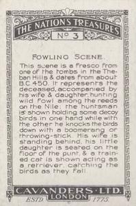 1925 Cavanders The Nation's Treasures #3 Fowling Scene Back