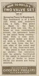 1929 Godfrey Phillips How to Build a Two Valve Set #3 Screwing Panel to Baseboard Back