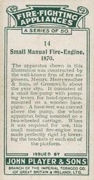 1930 Player's Fire-Fighting Appliances #14 Small Manual Fire-Engine, 1870 Back