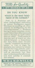 1933 Wills's Do You Know (4th Series) #1 Which is the most Intelligent of the Animals? Back
